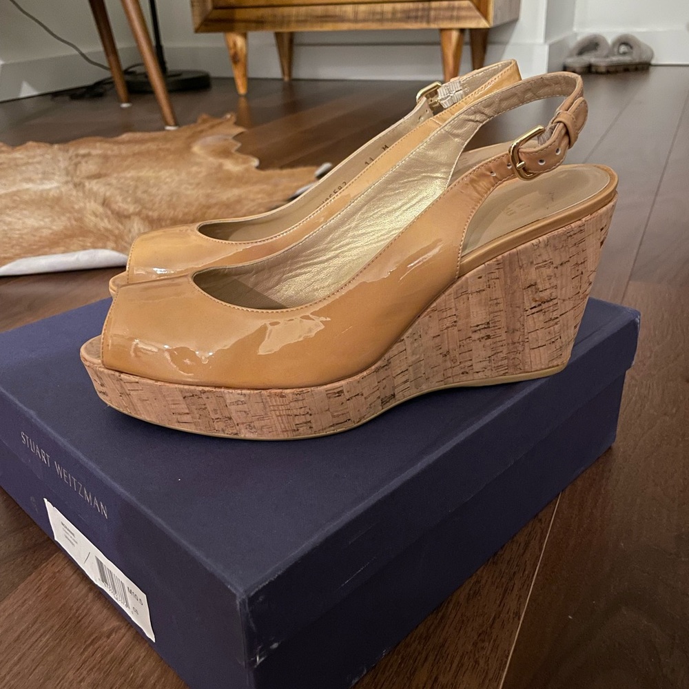 Stuart Weitzman Peep Toe Wedges - image 1